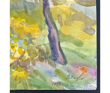 Доморад В.А "Весна в горах", 1987г., акварель. Размер 35,5х46,5 см. № 2842 (артикул №2842) - фото №3