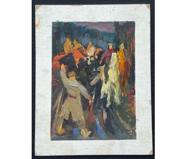 Стельмашонок В.И. Этюд, 1968г. Картон, масло. Размер 21х27 см. № 2848 (артикул №2848) - фото №2