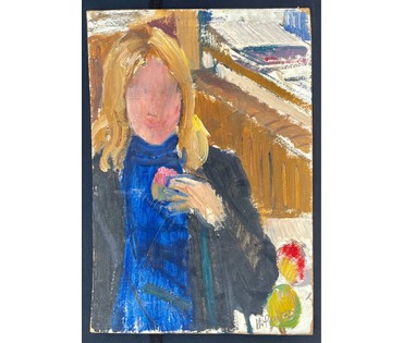 Рей И.П "Воспоминания",1972г. Картон, масло.Размер 48,5х70 см. № 2854 (артикул №2854) - фото №2