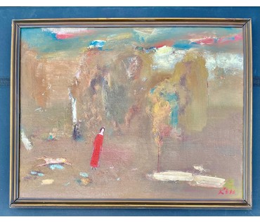 Костючкенко В.К "Осенний день", 1996г. Холст, масло. Размер 50х64,5 см. № 2857 (артикул №2857) - фото №1