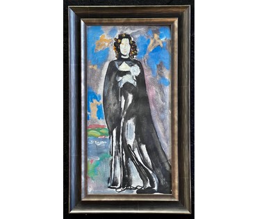 Кищенко А.М "Женский образ".Эскиз портрет Е.Образцовой, 1982г. Холст, масло. Размер 25х29см. с рамой 35х59 см. № 2866 (артикул №2866) - фото №1