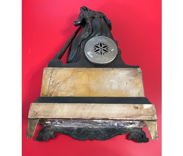 Часы каминные. Франция 19 век. Бронза, мрамор. Высота 52 см. № 2881 (артикул №2881) - фото №4