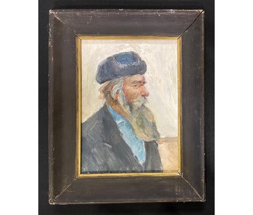 Крохалев П.С (Крохолев) "Селянин", 1979г. Картон, масло.Размер 26х35 см. № 2896 (артикул №2896) - фото №1