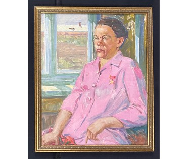 Дорошевич Ф.И "Портрет героини",1961г. Холст. масло. Размер 60х48 см. № 2900 (артикул №2900) - фото №1