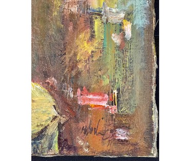 Юзвук В.С "Портрет в интерьере", 1971г. Холст, масло. Размер 57,5х77 см. № 2901 (артикул №2901) - фото №2