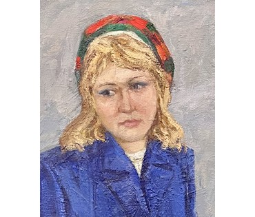 Коктев А.А "Портрет студентки Светы", 1974 г. Холст, масло.Размер 78х54 см. № 2905 (артикул №2905) - фото №4