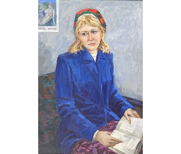 Коктев А.А "Портрет студентки Светы", 1974 г. Холст, масло.Размер 78х54 см. № 2905 (артикул №2905) - фото №2