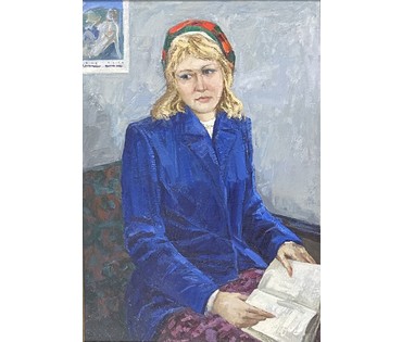 Коктев А.А "Портрет студентки Светы", 1974 г. Холст, масло.Размер 78х54 см. № 2905 (артикул №2905) - фото №3