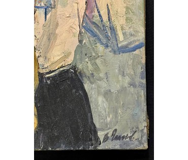 Гомонов В.К "Белорусочка.Девушка-селянка", 1971г. Холст, масло.Размер 73х37,5 см. № 2908 (артикул №2908) - фото №3