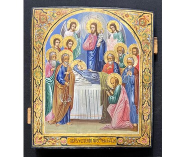 Успение Пресвятой Богородицы. Россия.19 век. Размер 30х35 см. № 2912 (артикул №2912) - фото №1