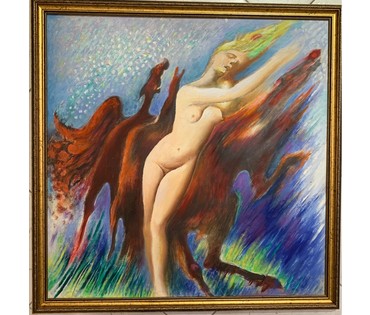Копша Тодар (Григорий Янович) Белорусский авангард. Оргалит, масло. Размер 60х60 см. № 2922 (артикул №2922) - фото №1