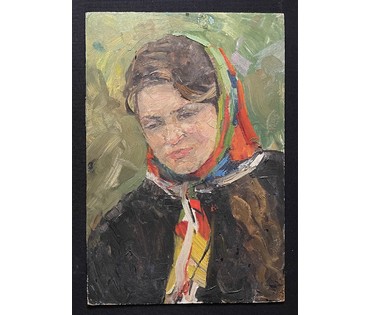 Гомонов В.К "Наташа". Картон, масло.Размер 33х48 см. № 2935 (артикул №2935) - фото №2