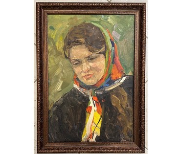 Гомонов В.К "Наташа". Картон, масло.Размер 33х48 см. № 2935 (артикул №2935) - фото №1