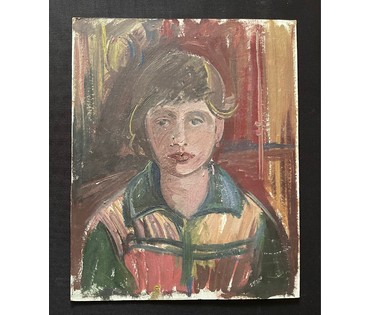 Гомонов В.К "Незнакомка", 1979 г. Картон, масло. Размер 40х49 см. № 2938 (артикул №2938) - фото №3