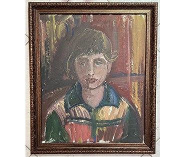 Гомонов В.К "Незнакомка", 1979 г. Картон, масло. Размер 40х49 см. № 2938 (артикул №2938) - фото №1