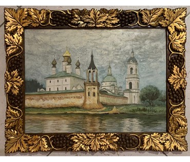 Багрянцев Э.Н "Монастырь в Ростове Великом". Картон, масло.Размер 25х35 см. № 2942 (артикул №2942) - фото №1