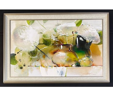 Гриневич Т.В "Натюрморт с гортензией", 2023г. Холст, масло. Размер 50х80 см. № 2981 (артикул №2981) - фото №2