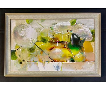 Гриневич Т.В "Натюрморт с гортензией", 2023г. Холст, масло. Размер 50х80 см. № 2981 (артикул №2981) - фото №7