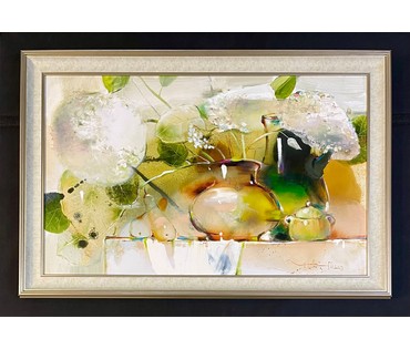 Гриневич Т.В "Натюрморт с гортензией", 2023г. Холст, масло. Размер 50х80 см. № 2981 (артикул №2981) - фото №8