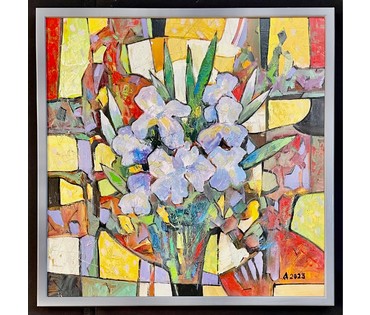 Левкович М.В "Аднойчы ў чэрвені",2023г. Холст, масло. Размер 60х60 см. № 2998 (артикул №2998) - фото №2