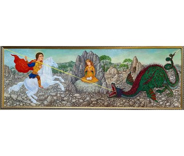 Каталожный Почицкий В.В (dr.Klein Доктор Кляйн) "Святой Георгий", 2012г. Холст, масло. Размер 50х150 см. № 3007 (артикул №3007) - фото №4