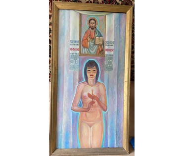 Зинчук А.М "Небесное и земное", 1970г. Холст, масло. Размер 140х70 см. № 3019 (артикул №3019) - фото №2