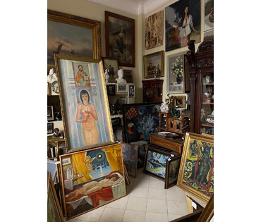 Зинчук А.М "Небесное и земное", 1970г. Холст, масло. Размер 140х70 см. № 3019 (артикул №3019) - фото №3