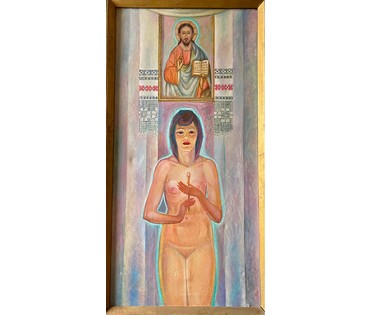 Зинчук А.М "Небесное и земное", 1970г. Холст, масло. Размер 140х70 см. № 3019 (артикул №3019) - фото №1