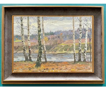 Корженевский А.С "Ветреный день", 1986г. Холст, масло. Размер 35х50 см. № 3022 (артикул №3022) - фото №4