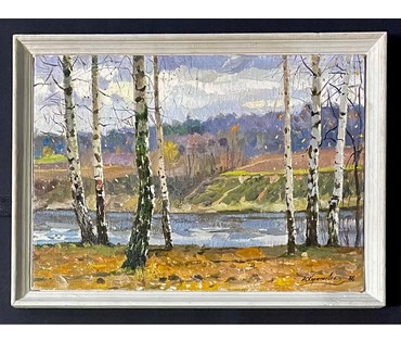 Корженевский А.С "Ветреный день", 1986г. Холст, масло. Размер 35х50 см. № 3022 (артикул №3022) - фото №2