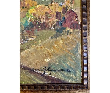 Цвирко В.К. Пейзаж, 1982г. Картон, масло. Размер 50х80 см. № 3037 Бронь (артикул №3037) - фото №8