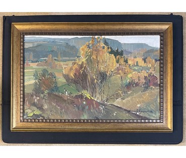 Цвирко В.К. Пейзаж, 1982г. Картон, масло. Размер 50х80 см. № 3037 Бронь (артикул №3037) - фото №3