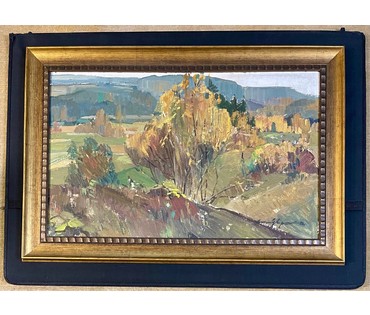 Цвирко В.К. Пейзаж, 1982г. Картон, масло. Размер 50х80 см. № 3037 Бронь (артикул №3037) - фото №5