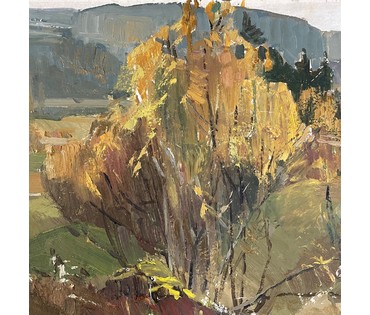 Цвирко В.К. Пейзаж, 1982г. Картон, масло. Размер 50х80 см. № 3037 Бронь (артикул №3037) - фото №6
