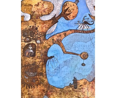 Овчинников А.М. Смешанная техника. Гуашь. акварель. 1999г. Размер 37х55,5 см. С паспарту 45х64 см. № 3069 (артикул №3069) - фото №4