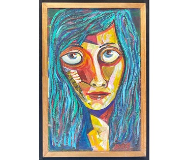 Акулов В.И "Лора Финкельштейн.Молодые годы.Образ", 2019г. ДВП, масло. Размер 71х48 см. № 3072 (артикул №3072) - фото №1