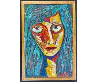 Акулов В.И "Лора Финкельштейн.Молодые годы.Образ", 2019г. ДВП, масло. Размер 71х48 см. № 3072 (артикул №3072) - фото №2