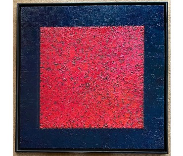 Криштапович С.Е "Чырвоны квадрат-сымбаль агню", 2009г. Холст, масло.Размер 71,5х71,5 см. № 3074 (артикул №3074) - фото №1