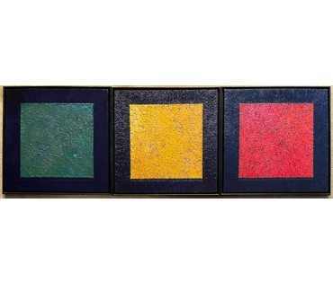 Криштапович С.Е "Чырвоны квадрат-сымбаль агню", 2009г. Холст, масло.Размер 71,5х71,5 см. № 3074 (артикул №3074) - фото №3