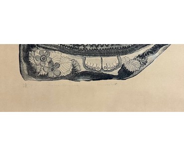 Поплавская Н.Н "Золотая яблонька", 1977г. Линогравюра. Размер 68,5х49,5 см. № 3079 (артикул №3079) - фото №2