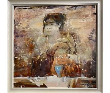 Гриневич Т.В "Утренний кофе", 2024 г. Холст. масло.Размер 50х50 см. № 3115 (артикул №3115) - фото №5
