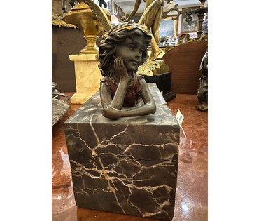 Статуэтка "Эльф", Европа. 20 век. Бронза, камень. Высота 16 см. № 3122 (артикул №3122) - фото №4