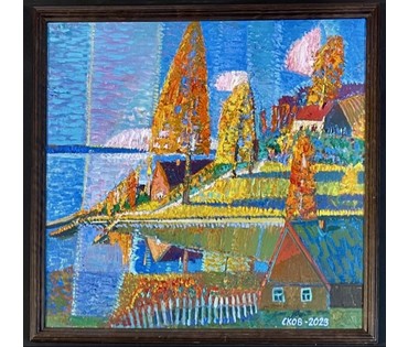 Сковородко О.А "На Лепельском озере", 2023г. Холст, масло. Размер 48х50 см. № 3128 (артикул №3128) - фото №3