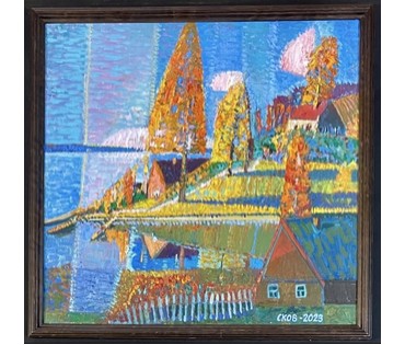 Сковородко О.А "На Лепельском озере", 2023г. Холст, масло. Размер 48х50 см. № 3128 (артикул №3128) - фото №2