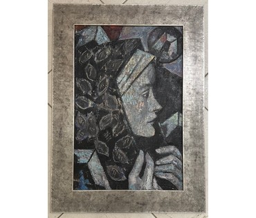 Кищенко А.М "Муза Нина", 1995г. ДВП, масло. Размер с рамой 41х56 см. без 31,5х45,5 см. № 3132 (артикул №3132) - фото №1