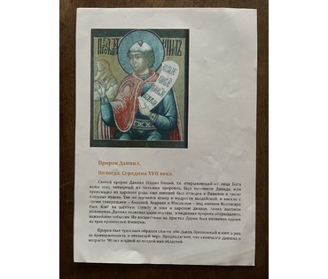 Пророк Даниил. Вологда, середина 17 века. Размер 52,5х42 см. № 3134 (артикул №3134) - фото №3