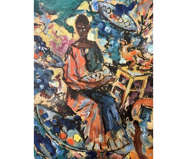 Кищенко А.М "Рождество", 1996г. ДВП, масло. Размер 60х40 см. с рамой 69,5х49,5 см. № 3141 (артикул №3141) - фото №2