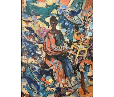 Кищенко А.М "Рождество", 1996г. ДВП, масло. Размер 60х40 см. с рамой 69,5х49,5 см. № 3141 (артикул №3141) - фото №3