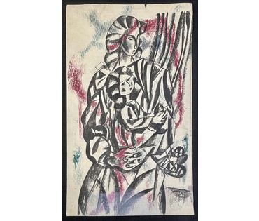 Кищенко А.М "Девочки", тушь, перо. Размер 43х60 см. № 3168 (артикул №3168) - фото №2