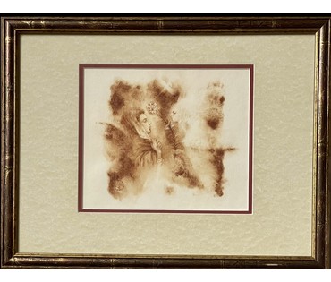 Каталожный Лукин В.В "Благовещение", 2007г. Бумага, акварель. Размер с рамой и паспарту 34х44см., без 16х19 см. № 3180 (артикул №3180) - фото №1